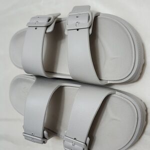 Stylish Gray Skechers Slide Sandals